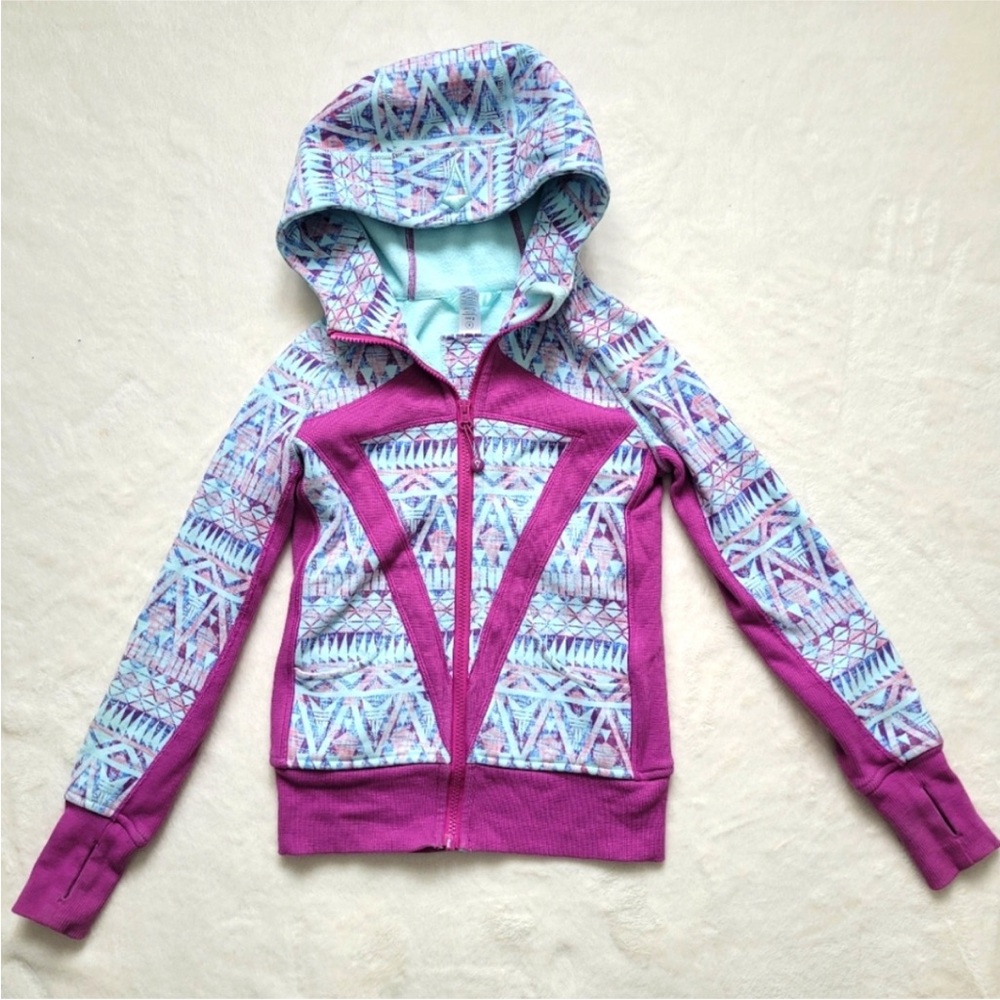 IVIVVA by Lululemon Purple/Pink and Blue Patterned Kids Hoodie